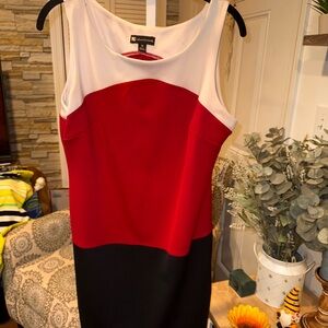 Valerie Bertinelli Red and Black Sleeveless Dress